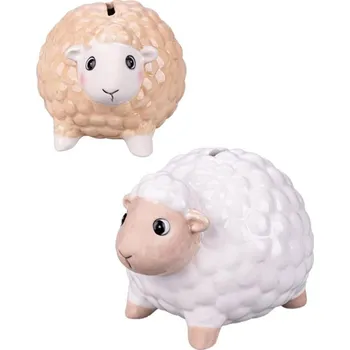 Pokladnička Pokladnička zvířátko ovečka porcelánová dětská kasička 2 barvy