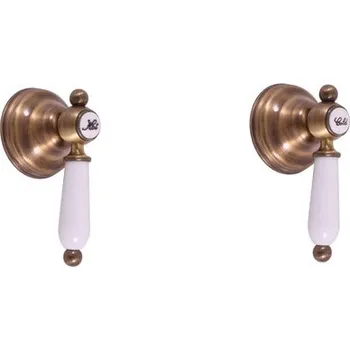 Vodovodní baterie MORAVA RETRO - Sprchová baterie podomítková 1-cestná s tělesem, Stará mosaz (Bronz) MK583SM, RAV Slezák