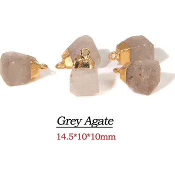 Přívěsek Přívěsek ze surového kamene | minerální přívěsek - 25 Achát šedý , 2 kusy