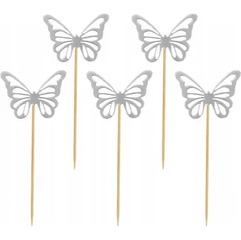 Obraz Zápichy Godan RV-PMOS 11,5x5,5 cm, stříbrní motýlci, 12 kusů