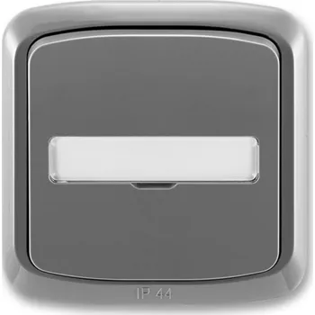 vypínač Ovládač zapínací (tlačítko) IP44, řazení 1/0, s prosvětleným popisovým ABB Tango 3558A-80920 S2 kouřová šedá