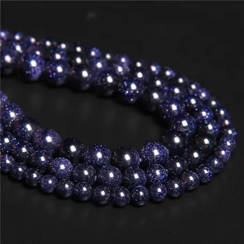 Náramek Modré minerální korálky na náramky | výroba šperků - Barva 1 , 12 mm (asi 30 korálků)