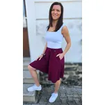 Kulišárny DÁMSKÁ mušelínová kalhotová sukně WINE VELIKOST: 34, DÉLKA: MINI- nad kolena