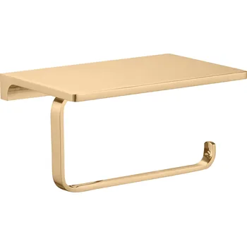 NIL - Koupelnový doplněk Držák toaletního papíru s odkládací poličkou, Zlatá - lesklá NLA0403Z, RAV Slezák