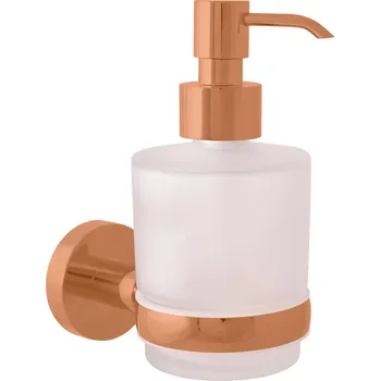 Dávkovač mýdla COLORADO - Koupelnový doplněk Dávkovač tekutého mýdla skleněný, Zlatá Růžová - kartáčovaná COA0303ZRK, RAV Slezák