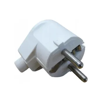 Elektrická zásuvka Úhlová přenosná zástrčka bílá s uzemněním 16A 230V WT-20 Elgotech