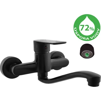 Vodovodní baterie VLTAVA ECO - Umyvadlová/dřezová baterie, Černá - matná VTE401.5/26CMAT, RAV Slezák Barva: Černá - matná, Rozměr: 100 mm