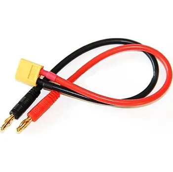 Nabíjecí kabel 20cm/ 14AWG - 4mm bullet/ XT60 samec