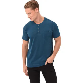 Pánské tričko Pánské triko s krátkým rukávem VOLCANO-HUBRIS-603-TURQUOISE Modrá XL