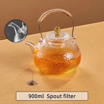 Konvice na čaj Skleněná konvice z borosilikátového skla | skleněné nádobí - 900ml výtokový filtr