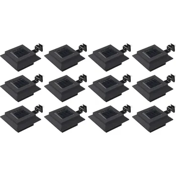 Venkovní osvětlení Zahradní solární lampy 12 ks LED čtvercové 12 cm bílé