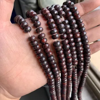 Náramek Přírodní kamenné korálky | výroba šperků - Č. 28 Krvavý kámen , 4x6mm 42-45ks