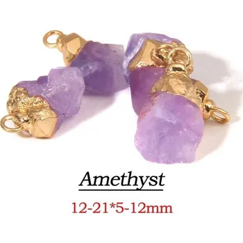 Přívěsek Přívěsek ze surového kamene | minerální přívěsek - 9 Ametyst , 5 kusů
