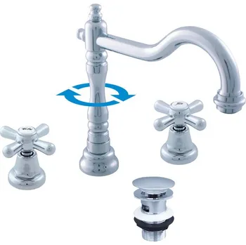 Vodovodní baterie MORAVA RETRO - Umyvadlová baterie s výpustí, Chrom MK132.0, RAV Slezák Barva: Chrom, Rozměr: 1/2"