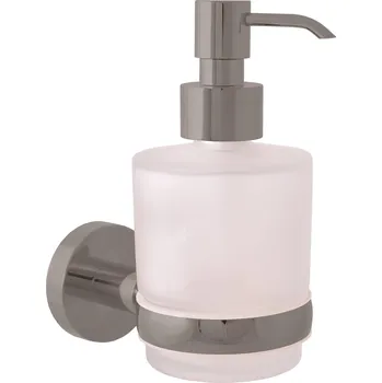 Mýdlenka COLORADO - Koupelnový doplněk Dávkovač tekutého mýdla skleněný, Metal Grey - kartáčovaná COA0303MGK, RAV Slezák