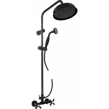 Sprchový set MORAVA RETRO - Sprchový systém s vodovodní baterií, Černá - matná MK381.5/7CMAT, RAV Slezák Barva: Černá - matná, Rozměr: 100 mm