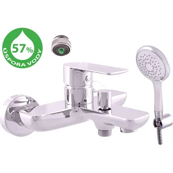 Vodovodní baterie VLTAVA ECO - Vanový set s baterií, Chrom VTE454.5/1, RAV Slezák