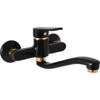 Vodovodní baterie COLORADO - Umyvadlová/dřezová baterie, Černá matná/Zlatá CO101.5/26CMATZ, RAV Slezák Barva: Černá matná/Zlatá, Rozměr: 150 mm