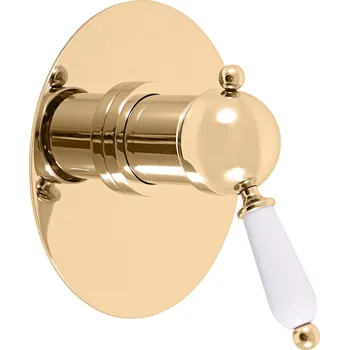 Vodovodní baterie LABE - Sprchová baterie podomítková 1-cestná s tělesem, Zlatá - lesklá L583LZ, RAV Slezák