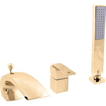 LOIRA - Vanová baterie 3-otvorová, vodopád, Zlatá - lesklá LR572.0SZ, RAV Slezák Barva: ZLATÁ - lesklá, Rozměr: 1/2"