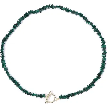 Náhrdelník Dámský choker náhrdelník z přírodních kamenů 45 cm | dámský šperk - Č.19 Malachit