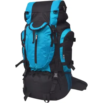 turistický batoh Outdoorový batoh XXL 75 l černý a modrý