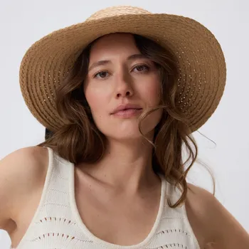 Čepice Reserved - Slaměný klobouk s&nbsp;mašlí - pšeničná - 758CO-12X - 758CO-12X-S