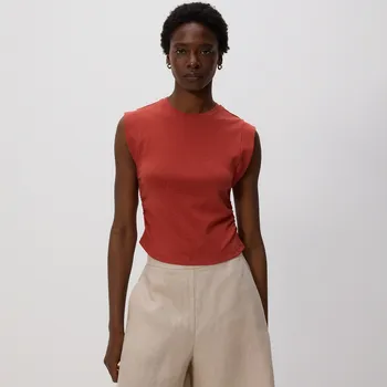 Reserved - Tričko s ozdobným řasením - měděná - 9957B-28X - 9957B-28X-L