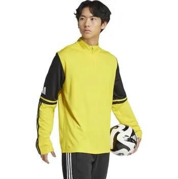 Pánská mikina Tréninková mikina Adidas SQUADRA 25 TOP krátký 1/4 zip žluto černá Velikost: L
