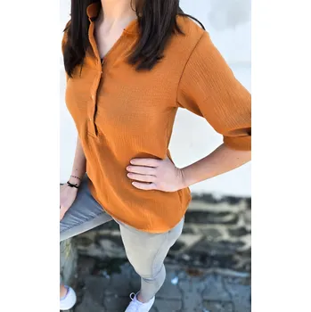 Dámské tričko Kulišárny Dámská mušelínová polokošile BRONZ VELIKOST: 34