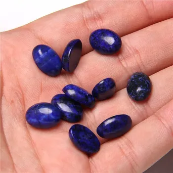 Výtvarná sada Oválný kámen 8-25 mm | výroba šperků 10 ks - Č.10 Lapis Lazuli , 13 x 18 mm