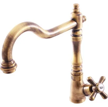 Vodovodní baterie MORAVA RETRO - Umyvadlová baterie na jednu vodu bez výpusti, Stará mosaz (Bronz) MK194/8SM, RAV Slezák