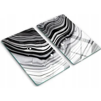 Obraz Dekorativní Krycí Desky Tvrzené Sklo Na Krájení 2x30x52 cm Abstrakce tuš