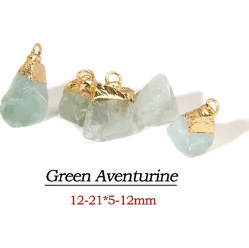 Přívěsek Přívěsek ze surového kamene | minerální přívěsek - 1 zelený avanturín , 2 kusy