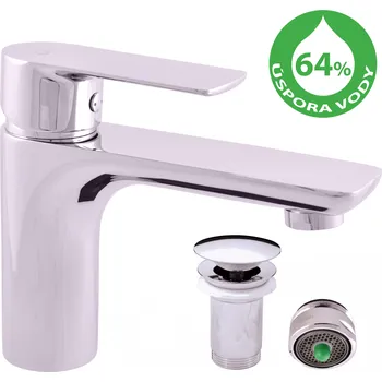 Vodovodní baterie VLTAVA ECO - Umyvadlová baterie s výpustí, Chrom VTE427.0K, RAV Slezák Barva: Chrom, Rozměr: 3,8"