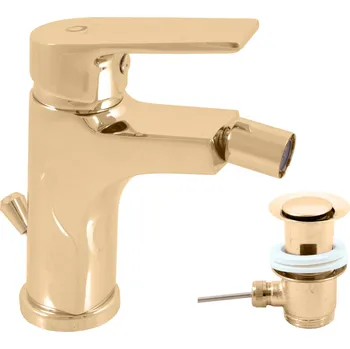 Vodovodní baterie COLORADO - Bidetová baterie s výpustí, Zlatá - lesklá CO145.0KZ, RAV Slezák Barva: ZLATÁ - lesklá, Rozměr: 3,8"