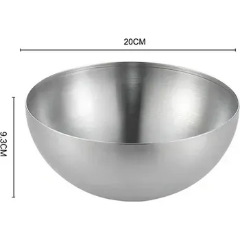 Nerezová miska na salát a polévku 15cm/20cm/25cm | jídelní mísa - Stříbro 20 cm