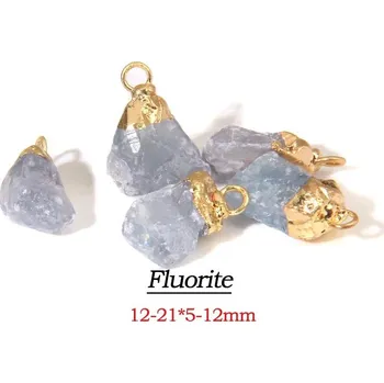 Přívěsek Přívěsek ze surového kamene | minerální přívěsek - 3 Fluorit , 5 kusů