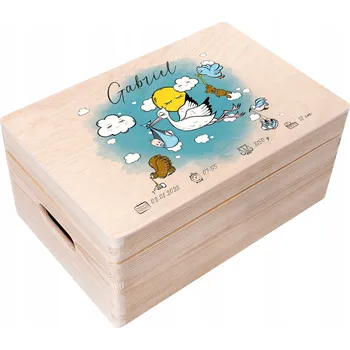 Obraz Krabička vzpomínek pro dítě, dárek k narození, křtu, narozeninám, 30x20