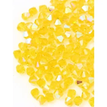 Dětské navlékací korálky CZ MC perla sluníčko 4mm jonquil AB 80010/28700 (10ks)