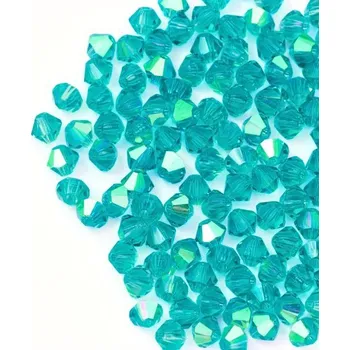 Korálek CZ MC perla sluníčko 4mm tyrkysová AB 60220/28700 (10ks)