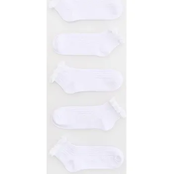 Dívčí spodní prádlo Reserved - 5 balení bavlněných ponožek s krajkou - bílá - 637EB-00X - 637EB-00X-K25
