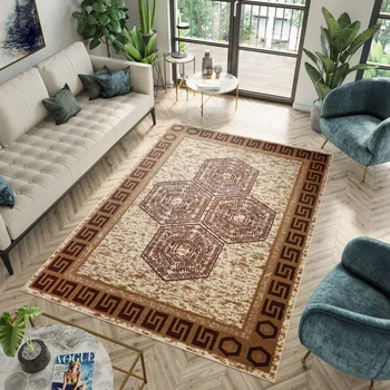 Koberec Moderní koberec Atena - geometrické tvary 6 - krémový Rozměr koberce: 140x200 cm