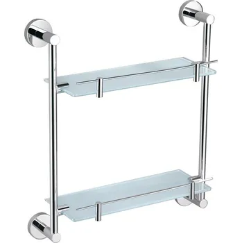 Drátěná police COLORADO - Koupelnový doplněk Polička skleněná dvojítá 300 mm, Chrom COA0802, RAV Slezák