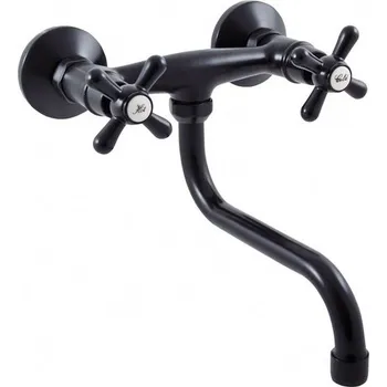 Vodovodní baterie MORAVA RETRO - Umyvadlová/dřezová baterie, Černá - matná MK101.5/21CMAT, RAV Slezák Barva: Černá - matná, Rozměr: 150 mm