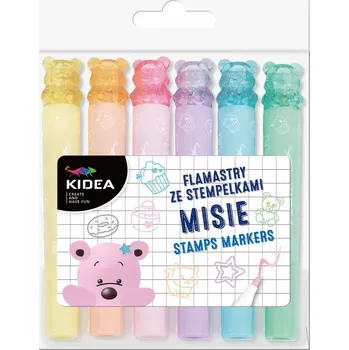 Barevné Fixy Kidea, barevné popisovače , školní barevné popisovače pro děti, barevné fixy sada zvýrazňovačů textu, 6 ks