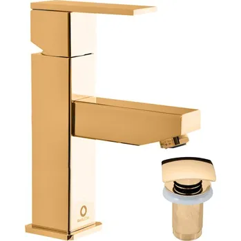 Vodovodní baterie LOIRA - Umyvadlová baterie s výpustí, Zlatá - lesklá LR529.0KZ, RAV Slezák Barva: ZLATÁ - lesklá, Rozměr: 3,8"