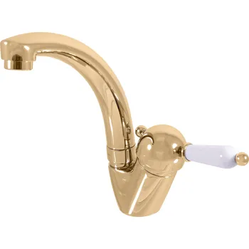 Vodovodní baterie LABE - Umyvadlová baterie bez výpusti, Zlatá - lesklá L506.0/2Z, RAV Slezák Barva: ZLATÁ - lesklá, Rozměr: 1/2"