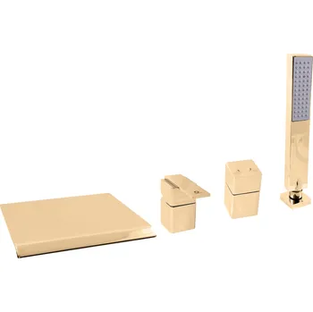 Vodovodní baterie LOIRA - Vanová baterie 4-otvorová, vodopád, Zlatá - lesklá LR574.0PZ, RAV Slezák Barva: ZLATÁ - lesklá, Rozměr: 3,8"