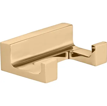 Držák na ručník NIL - Koupelnový doplněk Věšáček dvojitý Koupelnový doplněk, Zlatá - lesklá NLA0102Z, RAV Slezák